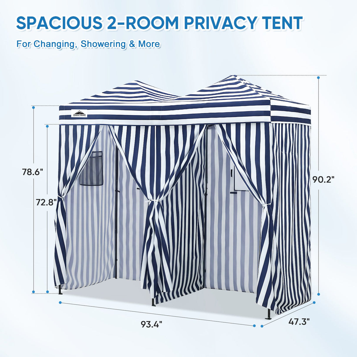 8x4 Outdoor Changing Room, 2 Room Pop Up Portable Changing Room - Eagle Peak Custom Canopy Tent