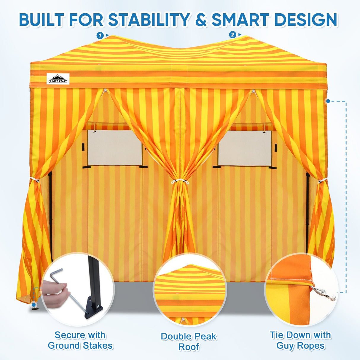 8x4 Outdoor Changing Room, 2 Room Pop Up Portable Changing Room - Eagle Peak Custom Canopy Tent