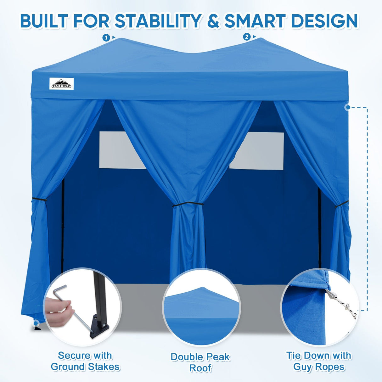 8x4 Outdoor Changing Room, 2 Room Pop Up Portable Changing Room - Eagle Peak Custom Canopy Tent