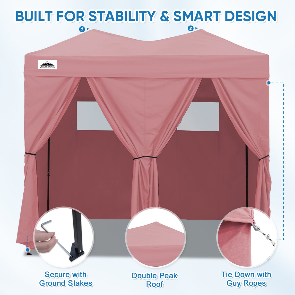 8x4 Outdoor Changing Room, 2 Room Pop Up Portable Changing Room - Eagle Peak Custom Canopy Tent