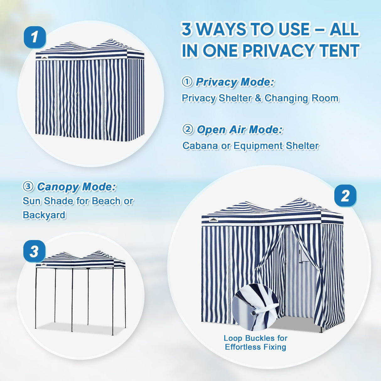 8x4 Outdoor Changing Room, 2 Room Pop Up Portable Changing Room - Eagle Peak Custom Canopy Tent