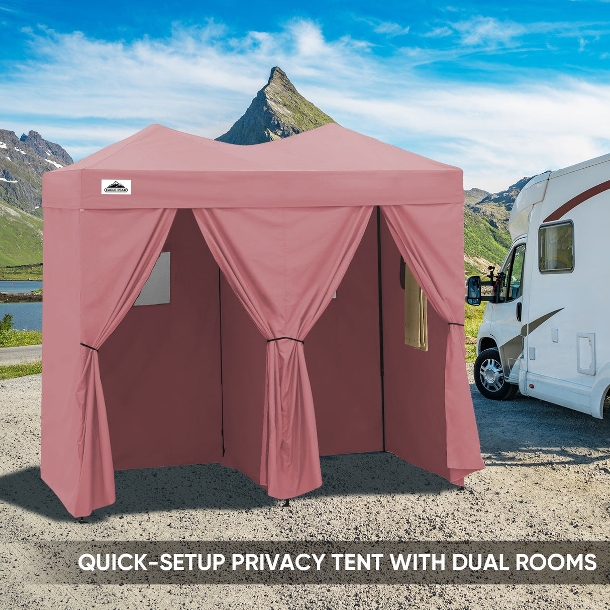 8x4 Outdoor Changing Room, 2 Room Pop Up Portable Changing Room - Eagle Peak Custom Canopy Tent