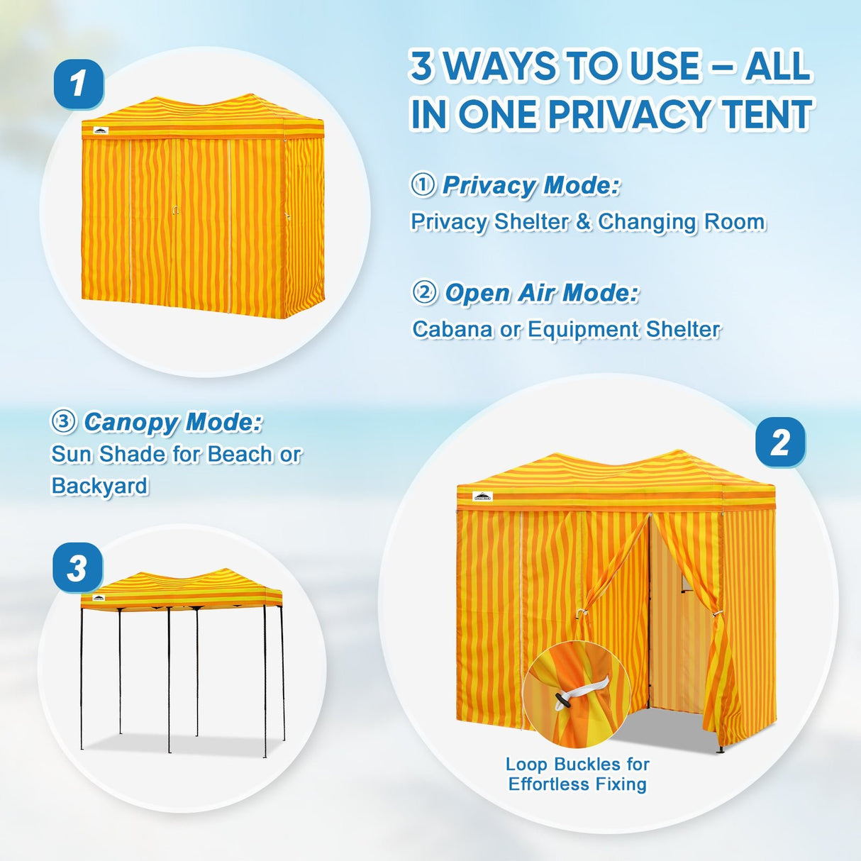 8x4 Outdoor Changing Room, 2 Room Pop Up Portable Changing Room - Eagle Peak Custom Canopy Tent