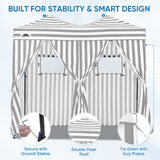 8x4 Outdoor Changing Room, 2 Room Pop Up Portable Changing Room - Eagle Peak Custom Canopy Tent