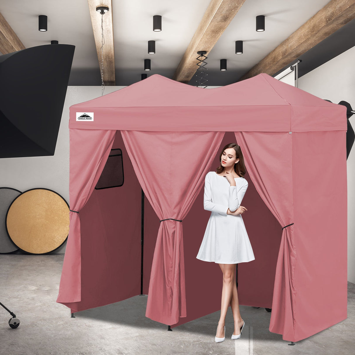 8x4 Outdoor Changing Room, 2 Room Pop Up Portable Changing Room - Eagle Peak Custom Canopy Tent