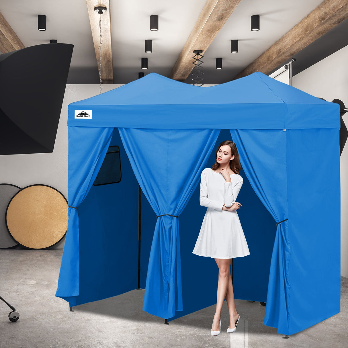 8x4 Outdoor Changing Room, 2 Room Pop Up Portable Changing Room - Eagle Peak Custom Canopy Tent