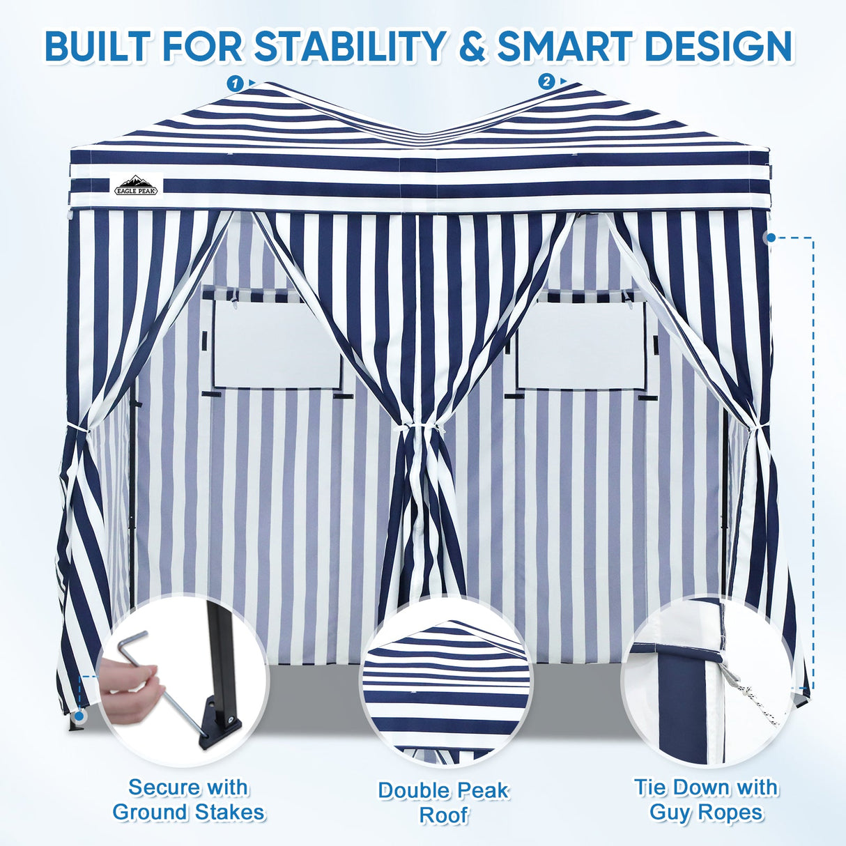 8x4 Outdoor Changing Room, 2 Room Pop Up Portable Changing Room - Eagle Peak Custom Canopy Tent