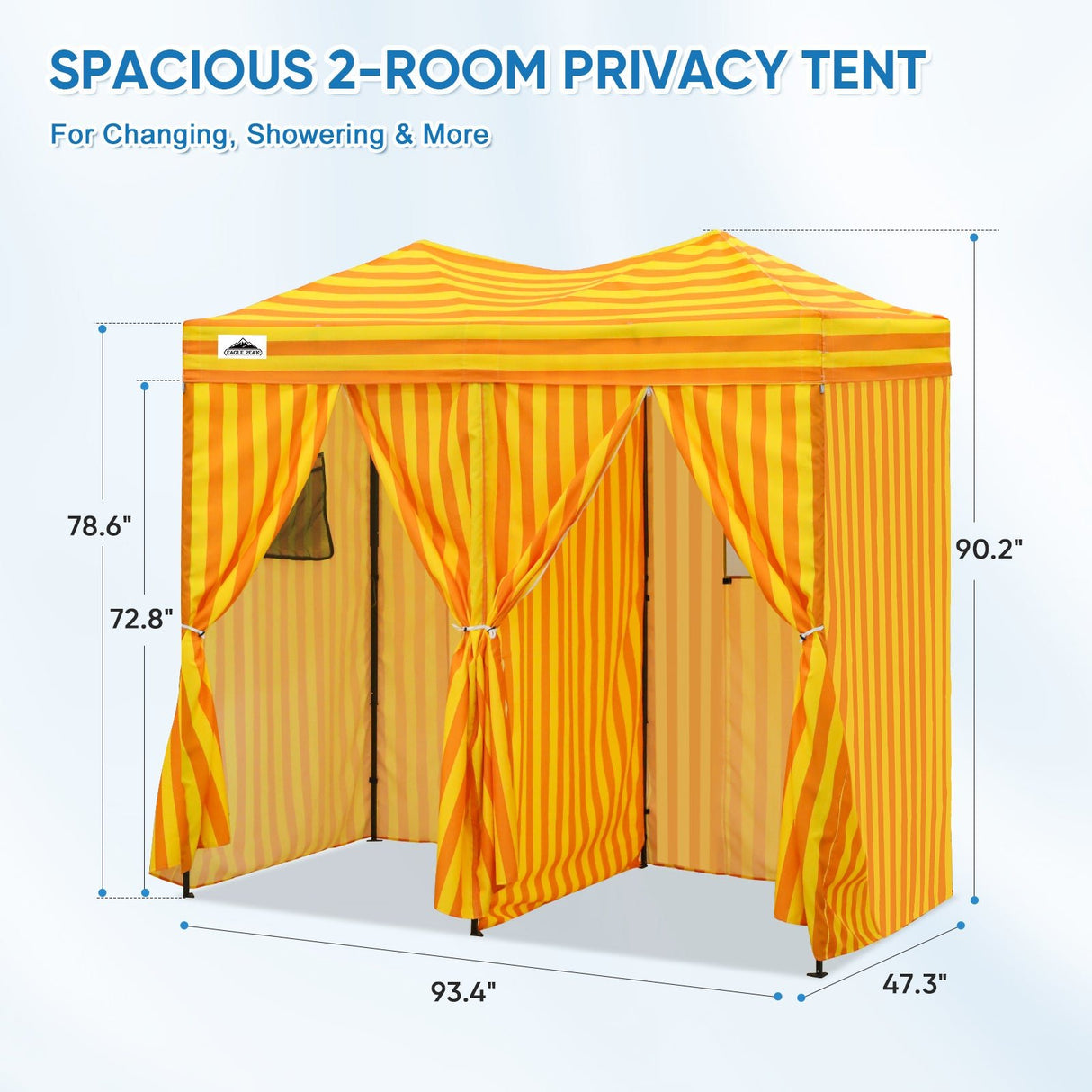 8x4 Outdoor Changing Room, 2 Room Pop Up Portable Changing Room - Eagle Peak Custom Canopy Tent