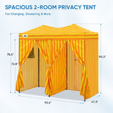 8x4 Outdoor Changing Room, 2 Room Pop Up Portable Changing Room - Eagle Peak Custom Canopy Tent