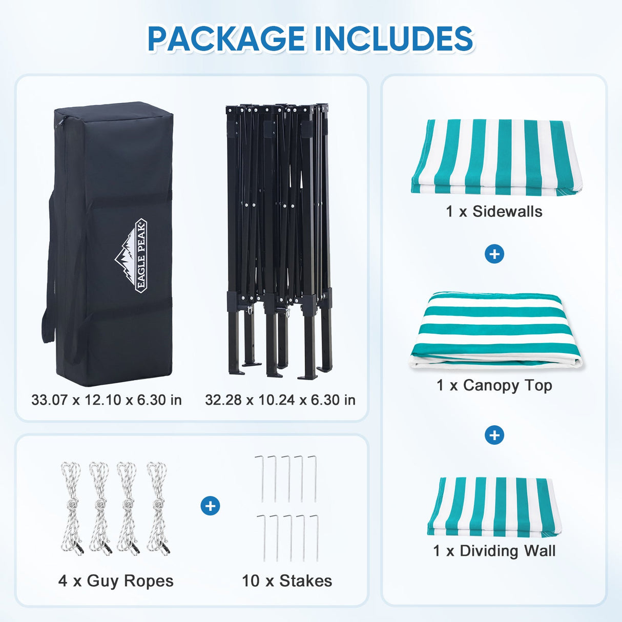 8x4 Outdoor Changing Room, 2 Room Pop Up Portable Changing Room - Eagle Peak Custom Canopy Tent
