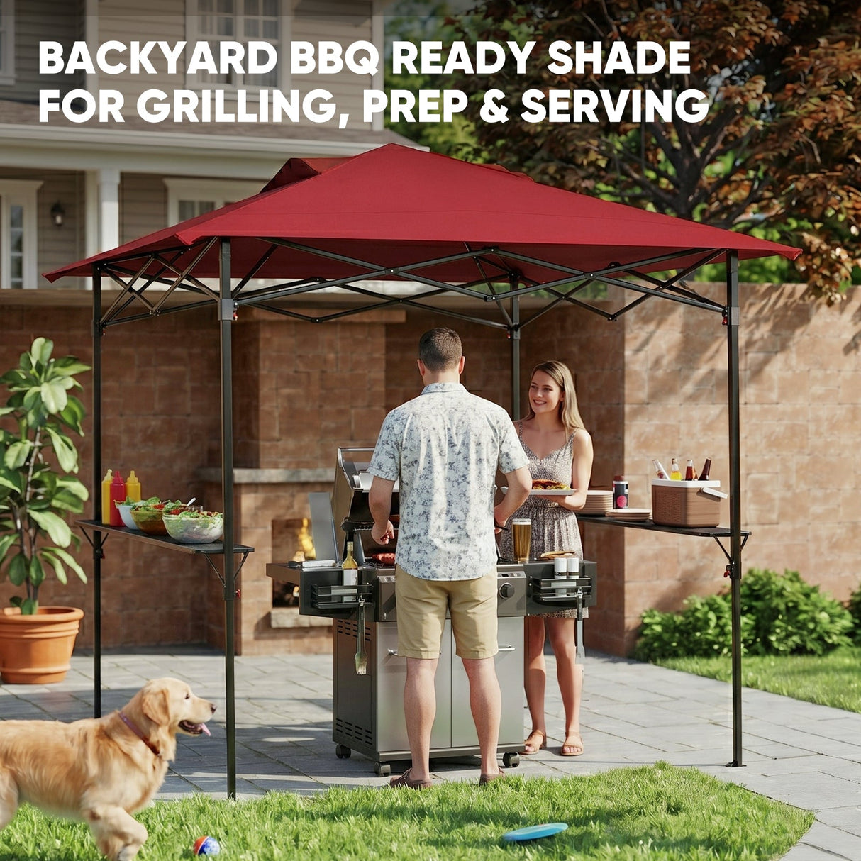 8x5 Pop up Grill Gazebo with Carry Bag and Air Vent - Eagle Peak®