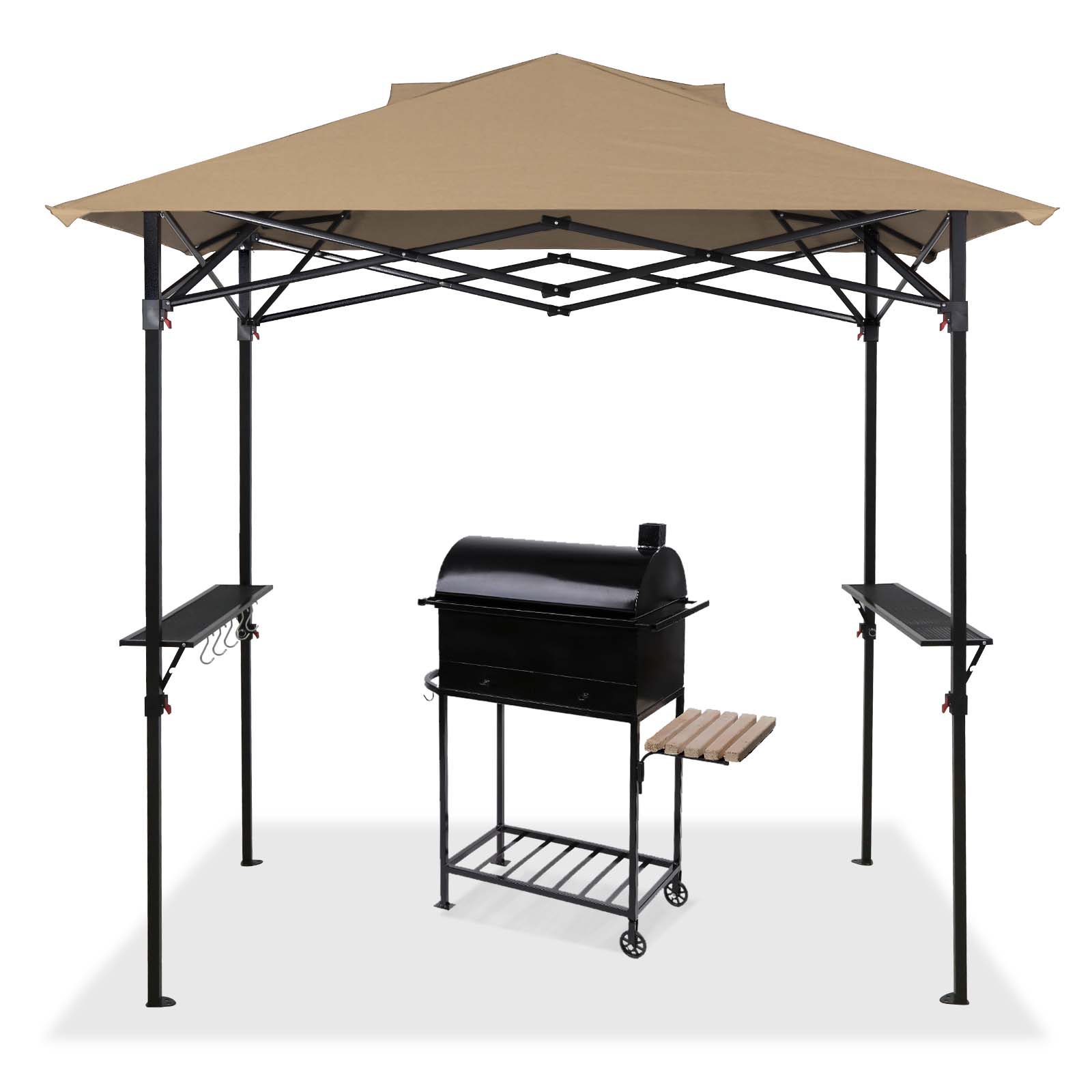 barbecue tent 8x5 Pop up Grill Gazebo with Carry Bag and Air Vent, Beige