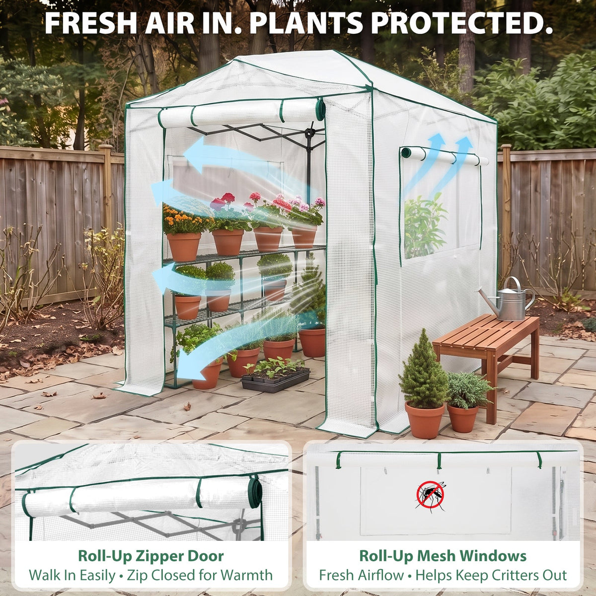 8x6 Easy Setup Pop Up Greenhouse - Eagle Peak®