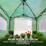 8x6 Easy Setup Pop Up Greenhouse, Mesh Door & Windows - Eagle Peak®