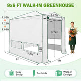 8x6/12x8 Easy Setup Pop Up Greenhouse, Support Pole - Eagle Peak®