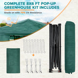 8x6/8x12/10x10 Walk in Shade Cloth Cover Greenhouse Gable Roof Gardening Green House with Mesh Cover - Eagle Peak Custom Canopy Tent