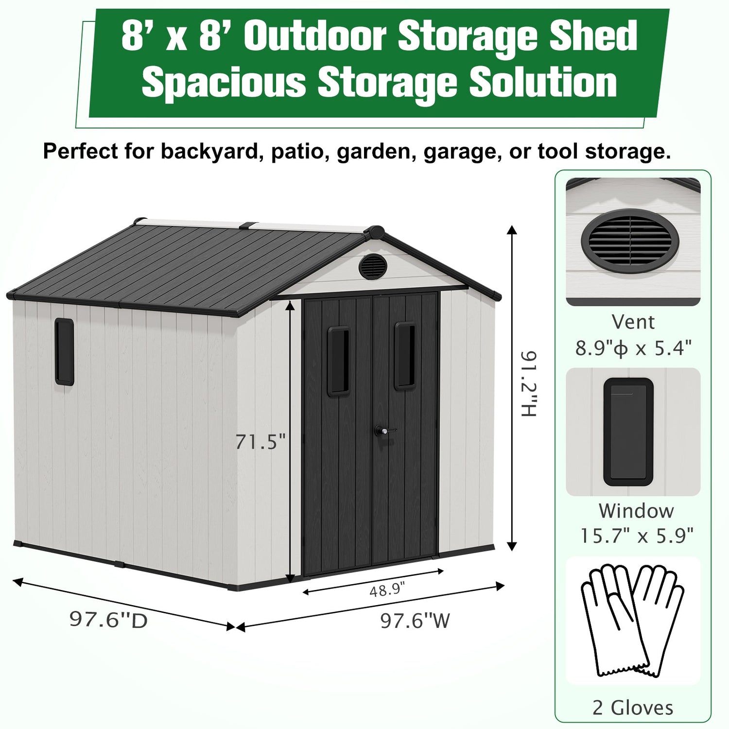 EAGLE PEAK 8x8 Resin Outdoor Storage Shed