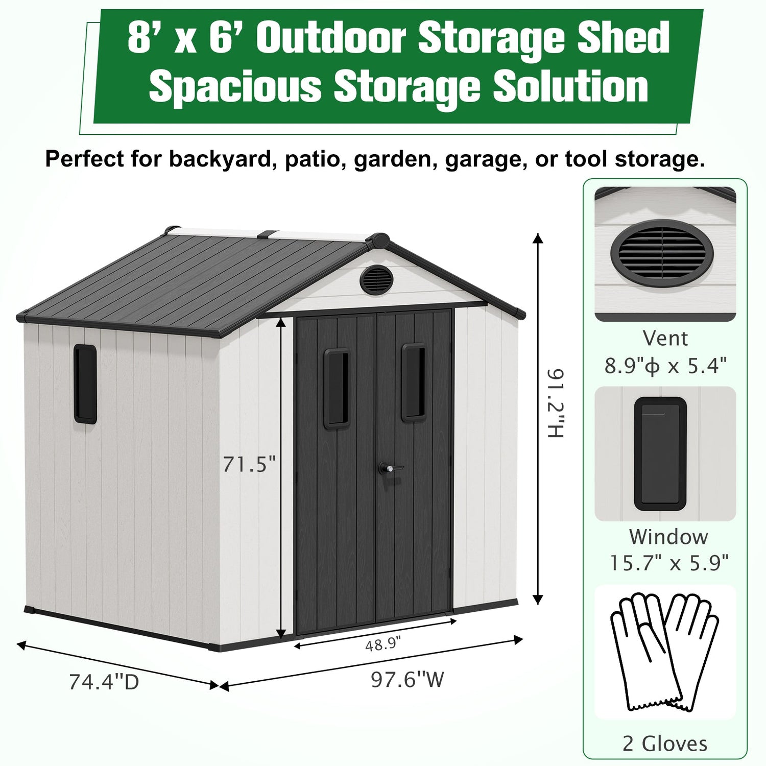 EAGLE PEAK 8x6 Resin Outdoor Storage Shed