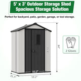 8x6/8x8/5x3/6x4 Resin Outdoor Storage Shed,Weatherproof Garden Shed - Eagle Peak