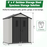 8x6/8x8/5x3/6x4 Resin Outdoor Storage Shed,Weatherproof Garden Shed - Eagle Peak