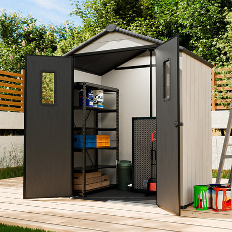 8x6/8x8/5x3/6x4 Resin Outdoor Storage Shed,Weatherproof Garden Shed - Eagle Peak