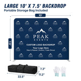 8x7.5 FT/10x7.5 FT/20x7.5 FT Custom Tension Fabric Trade Show Backdrop with Stand - Eagle Peak®
