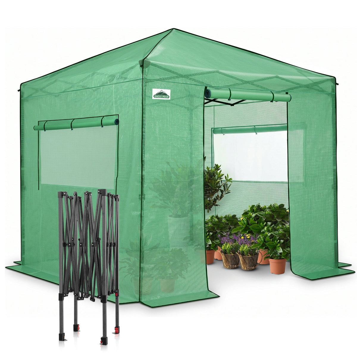 8x8 Easy Setup Pop Up Greenhouse - Eagle Peak®
