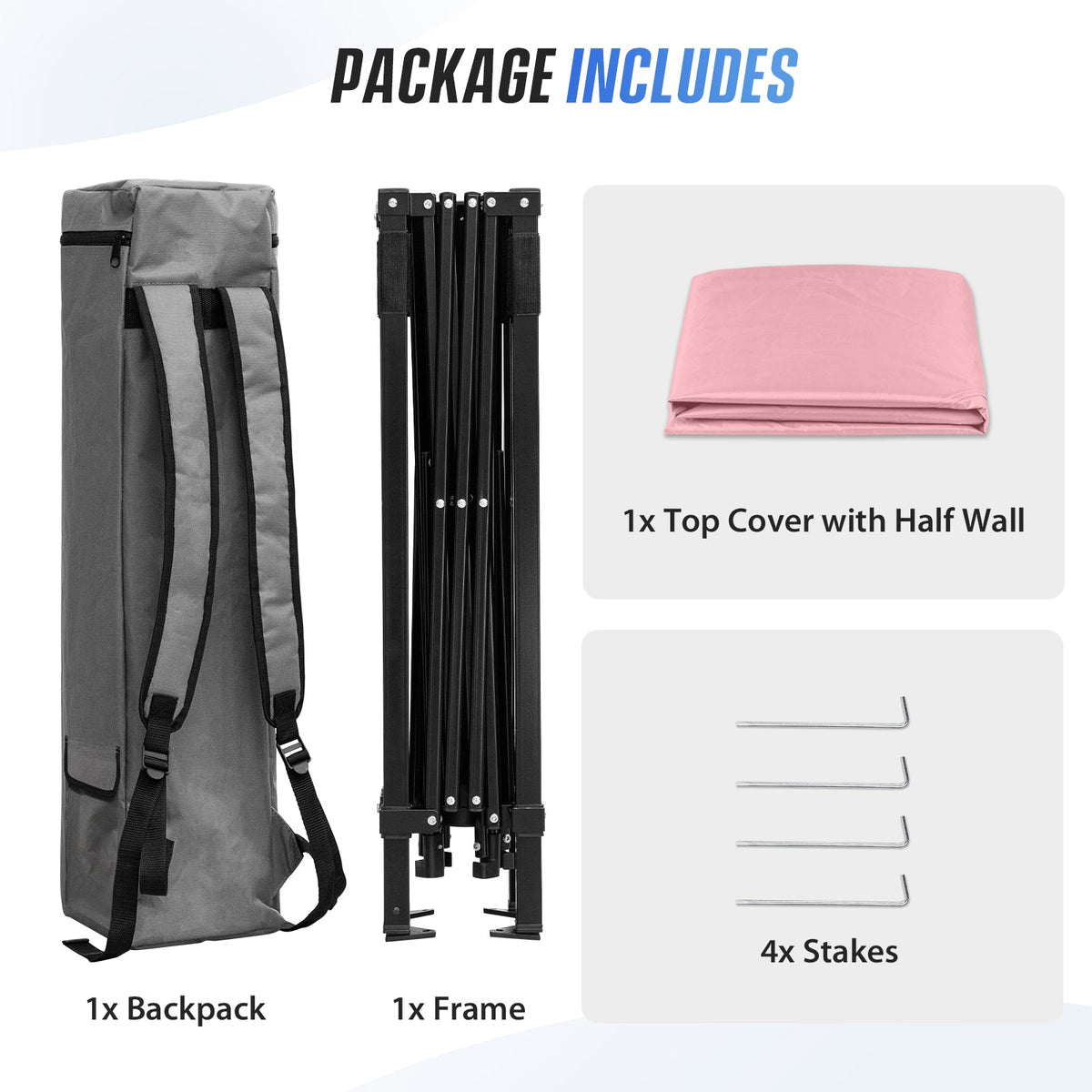 8X8 Pop Up Canopy Tent, Compact Backpack Canopy - Eagle Peak®