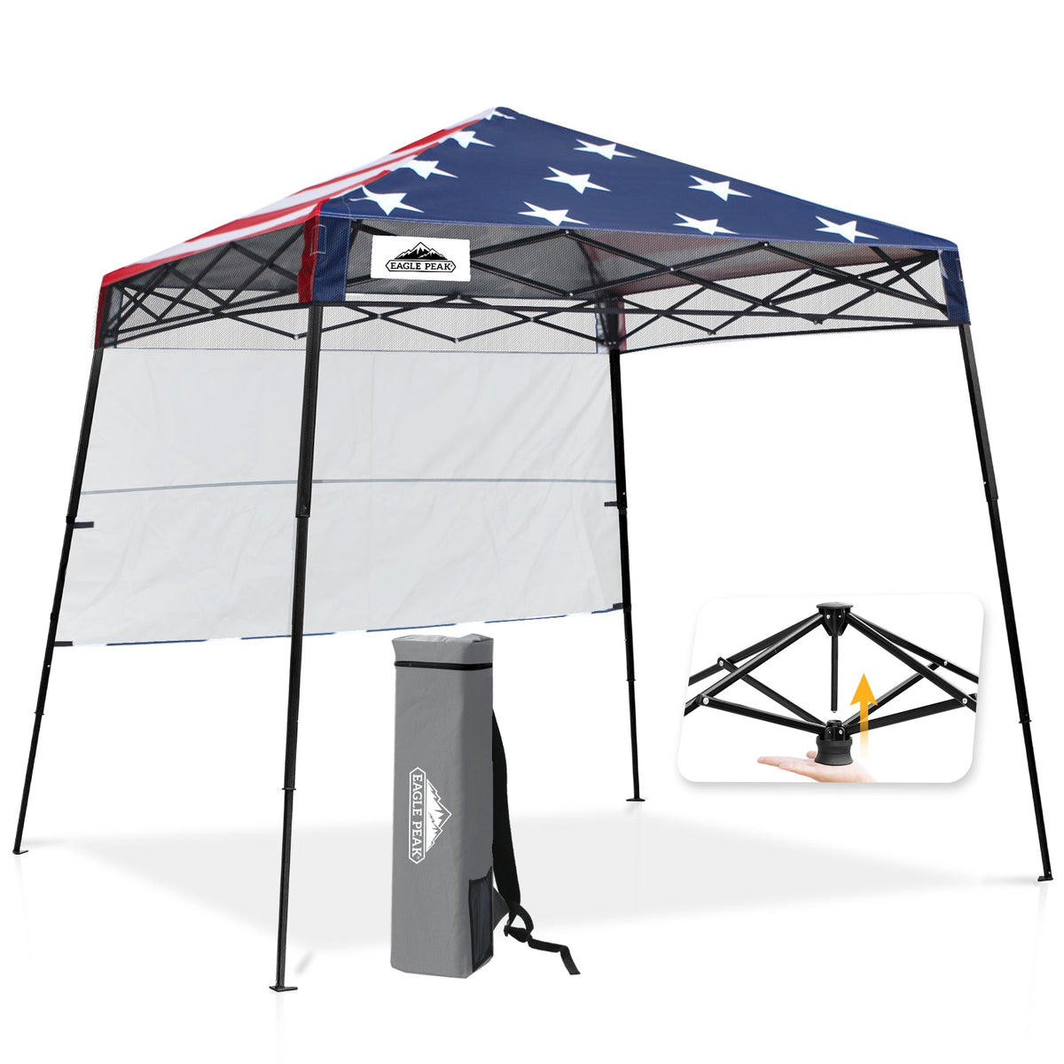 8X8 Pop Up Canopy Tent, Compact Backpack Canopy - Eagle Peak®