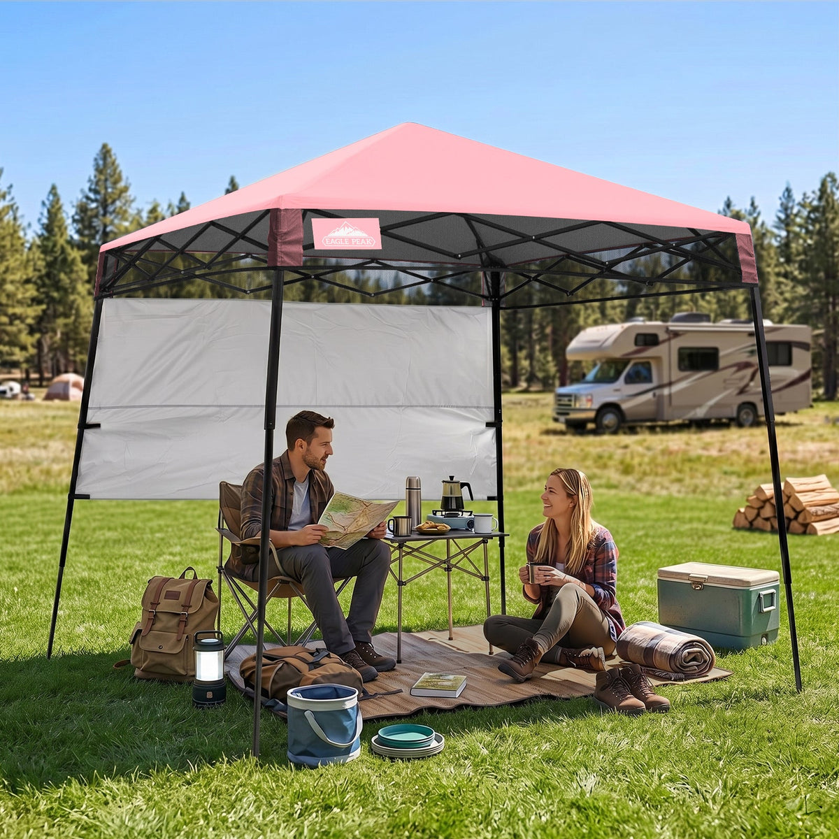 8X8 Pop Up Canopy Tent, Compact Backpack Canopy - Eagle Peak®