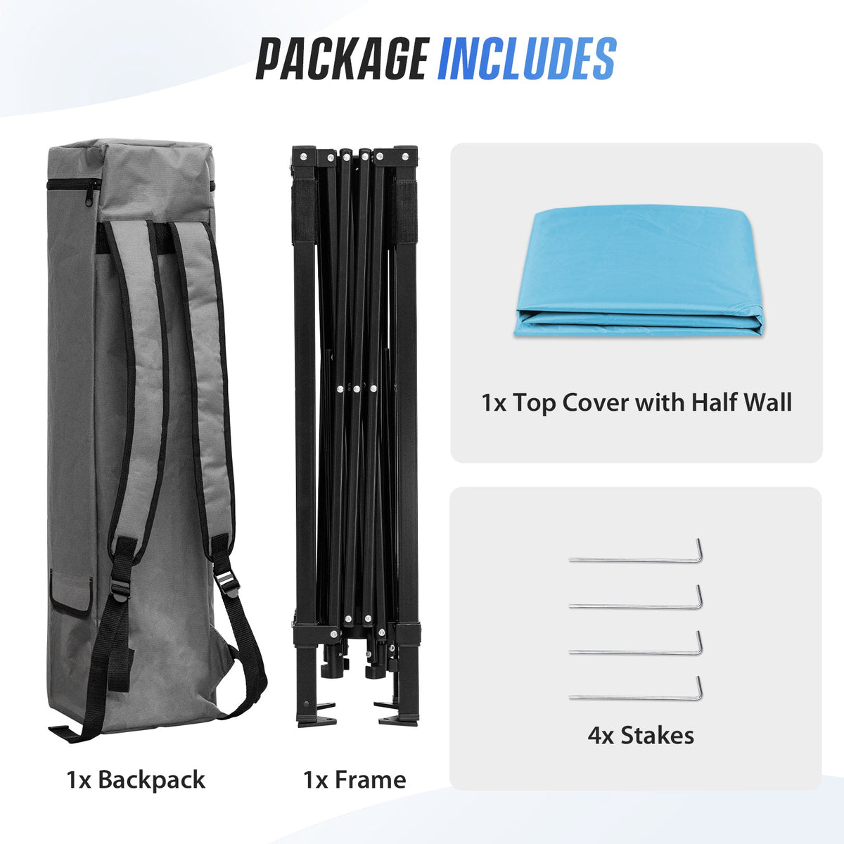 8X8 Pop Up Canopy Tent, Compact Backpack Canopy - Eagle Peak®