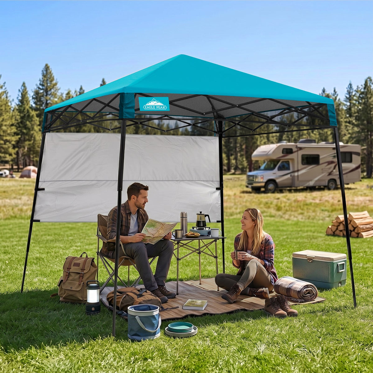 8X8 Pop Up Canopy Tent, Compact Backpack Canopy - Eagle Peak®