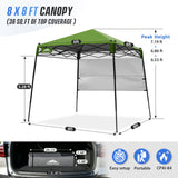 8X8 Pop Up Canopy Tent, Compact Backpack Canopy - Eagle Peak®
