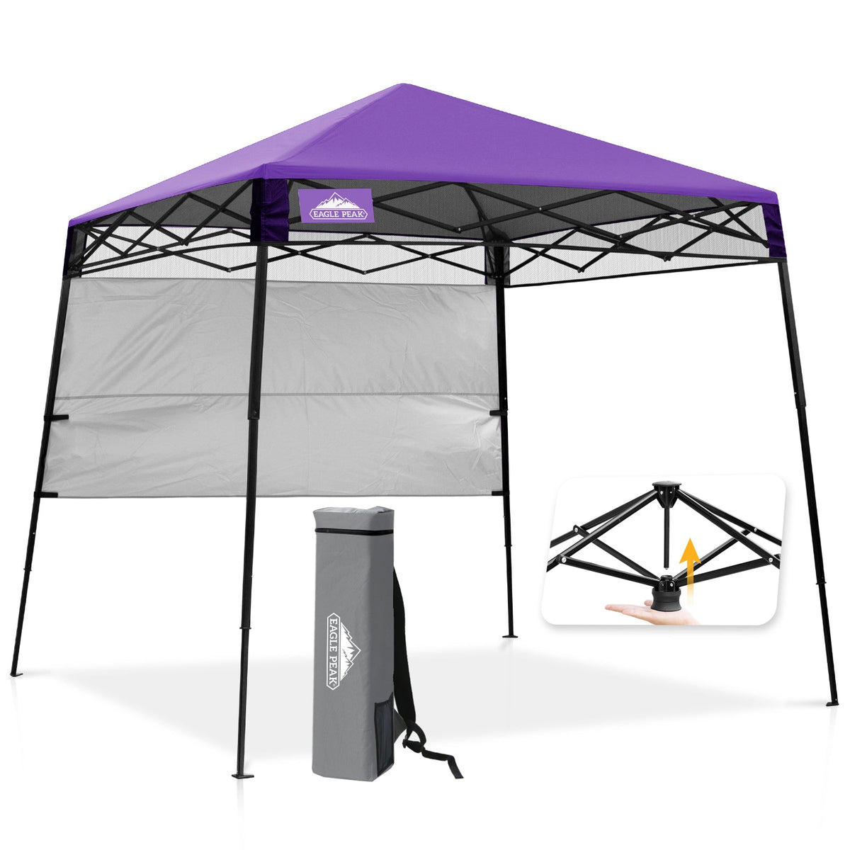 8X8 Pop Up Canopy Tent, Compact Backpack Canopy - Eagle Peak®