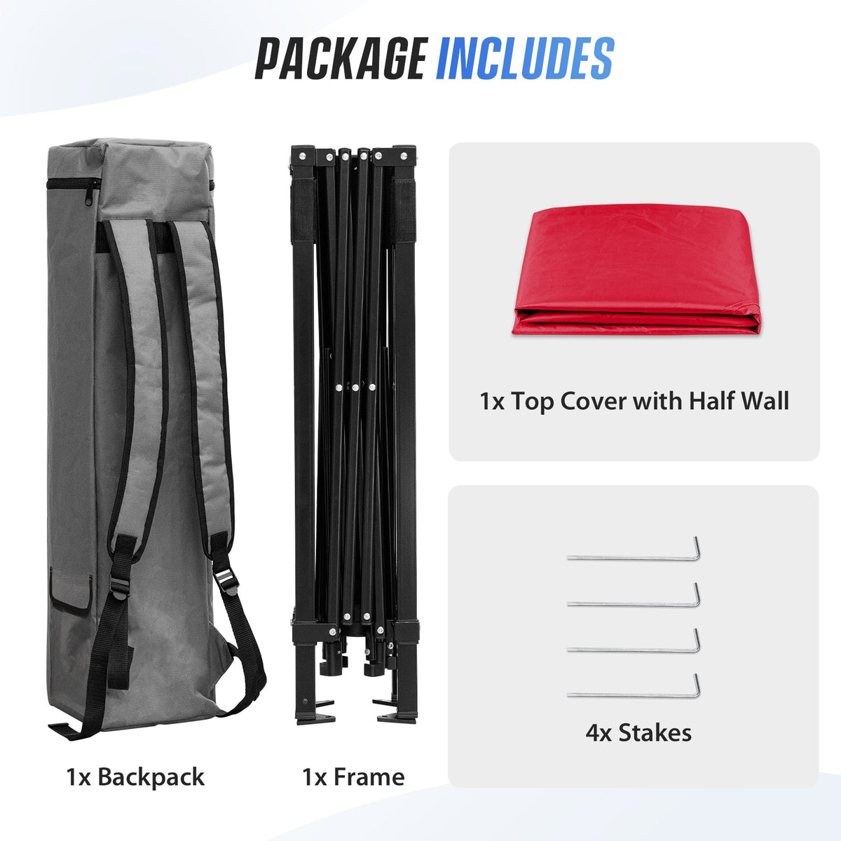 8X8 Pop Up Canopy Tent, Compact Backpack Canopy - Eagle Peak®