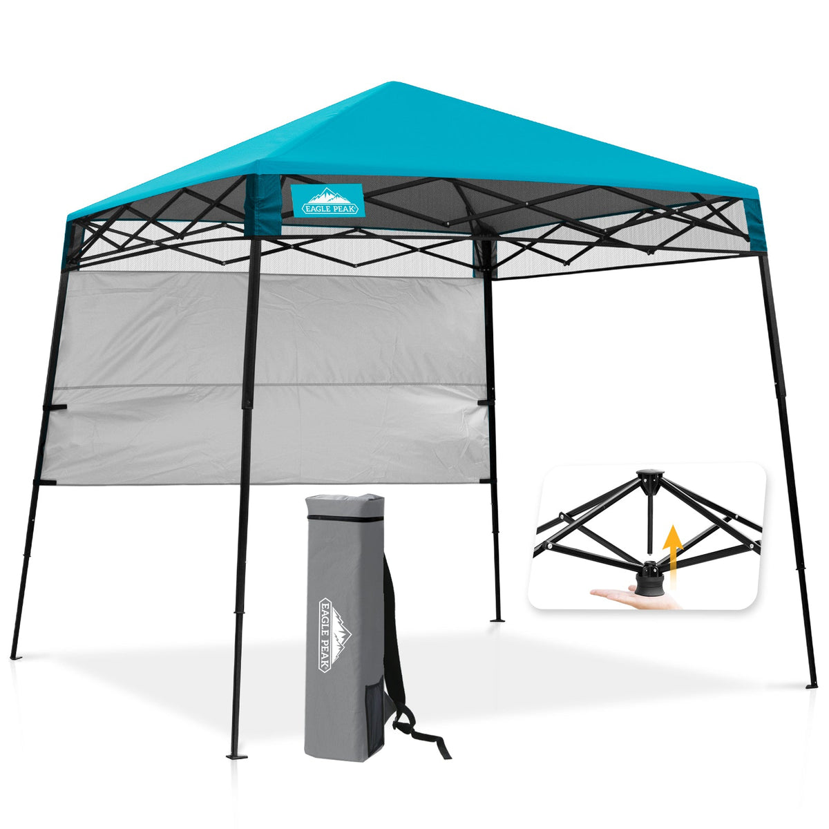 8X8 Pop Up Canopy Tent, Compact Backpack Canopy - Eagle Peak®