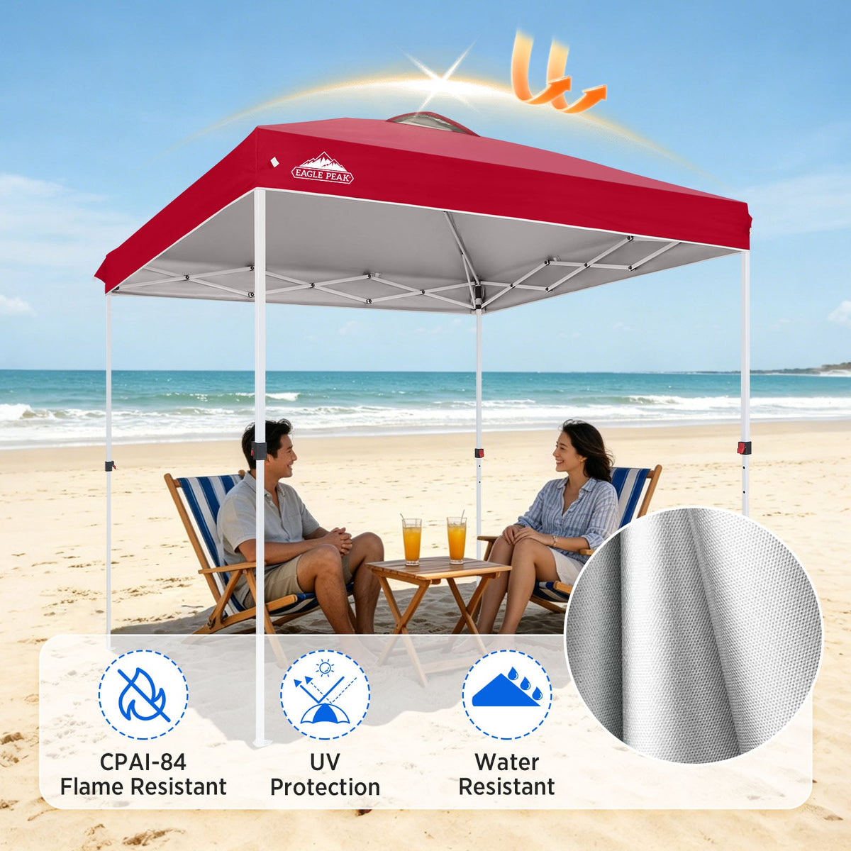 8x8 Pop Up Canopy Tent Easy Up Canopy Outdoor - Eagle Peak®
