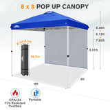 8x8 Pop Up Canopy Tent with 1 Sidewall - Eagle Peak®