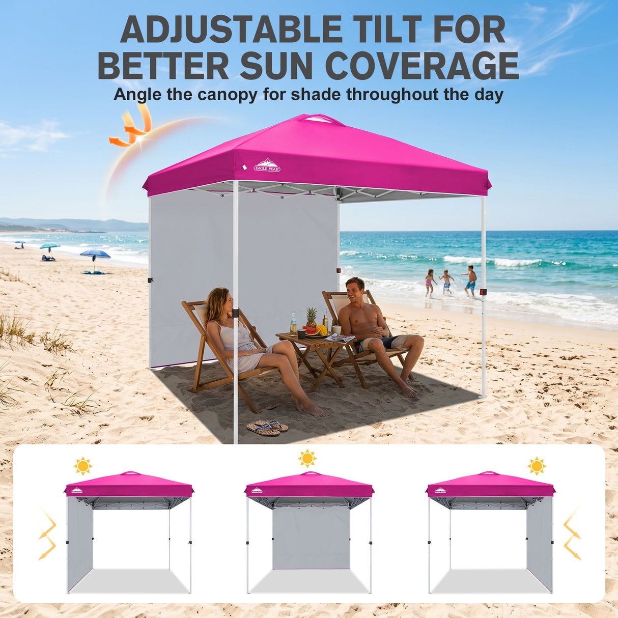8x8 Pop Up Canopy Tent with 1 Sidewall - Eagle Peak®