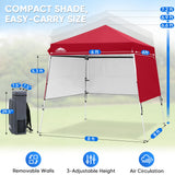 8x8 Pop Up Canopy Tent with 3 Half Walls, Compact - Eagle Peak®