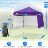 8x8 Pop Up Canopy Tent with 3 Half Walls, Compact - Eagle Peak®