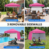 8x8 Pop Up Canopy Tent with 3 Half Walls, Compact - Eagle Peak®
