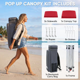8x8 Pop Up Canopy Tent with 3 Half Walls, Compact - Eagle Peak®
