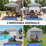 8x8 Pop Up Canopy Tent with 3 Half Walls, Compact - Eagle Peak®