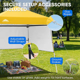 8x8 Pop Up Canopy Tent with 3 Half Walls, Compact - Eagle Peak®