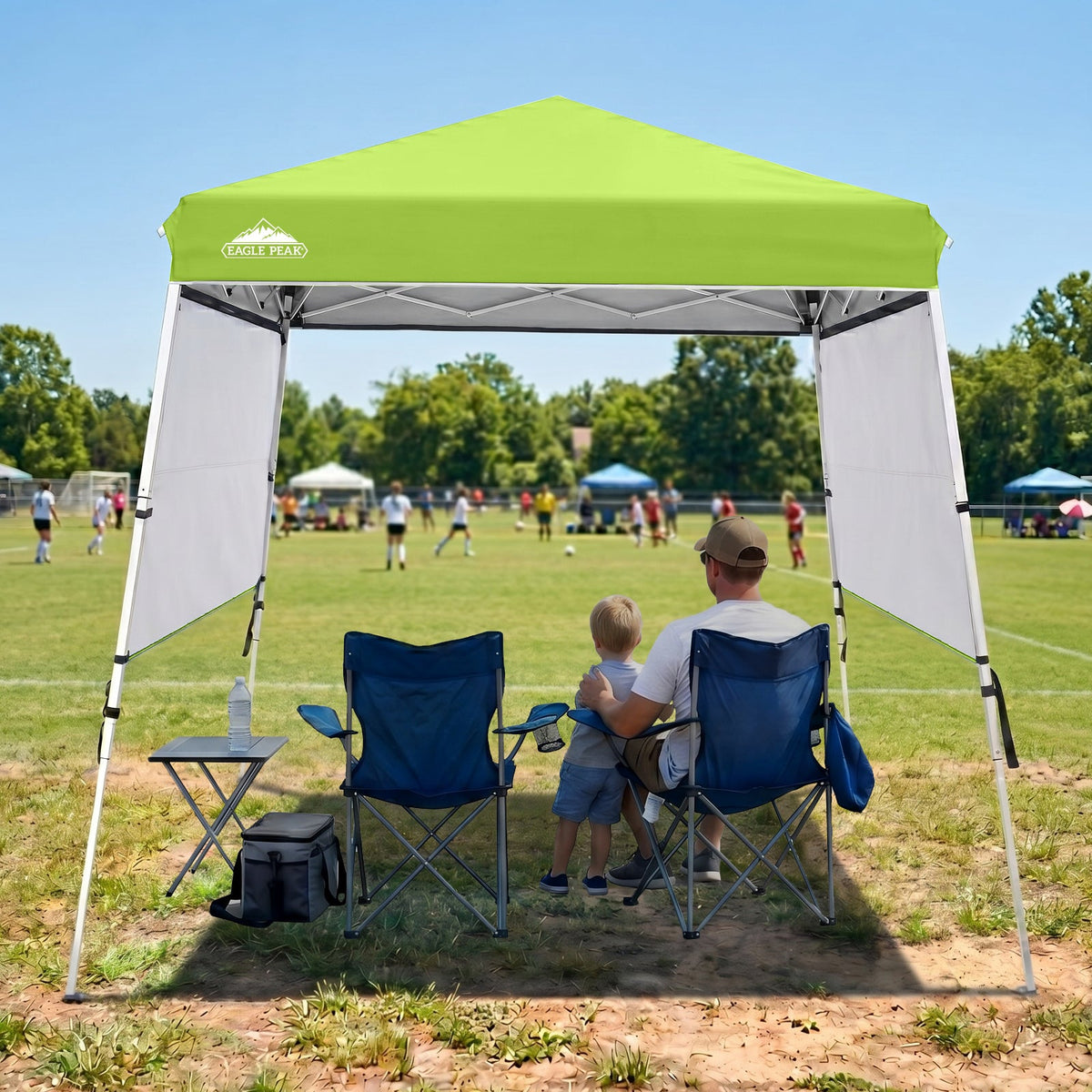 8x8 Pop Up Canopy Tent with 3 Half Walls, Compact - Eagle Peak®