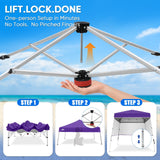 8x8 Pop Up Canopy Tent with 3 Half Walls, Compact - Eagle Peak®