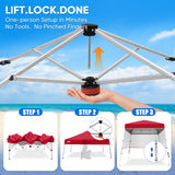 8x8 Pop Up Canopy Tent with 3 Half Walls, Compact - Eagle Peak®