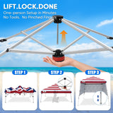 8x8 Pop Up Canopy Tent with 3 Half Walls, Compact - Eagle Peak®
