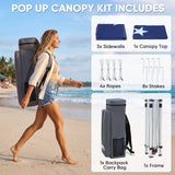 8x8 Pop Up Canopy Tent with 3 Half Walls, Compact - Eagle Peak®